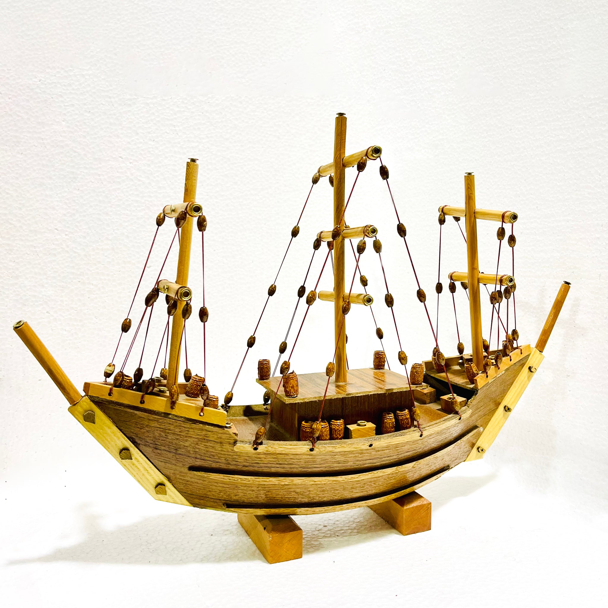 Brown Decorative Wooden Ship