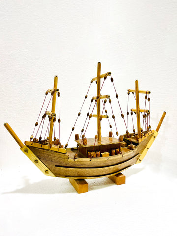 Brown Decorative Wooden Ship